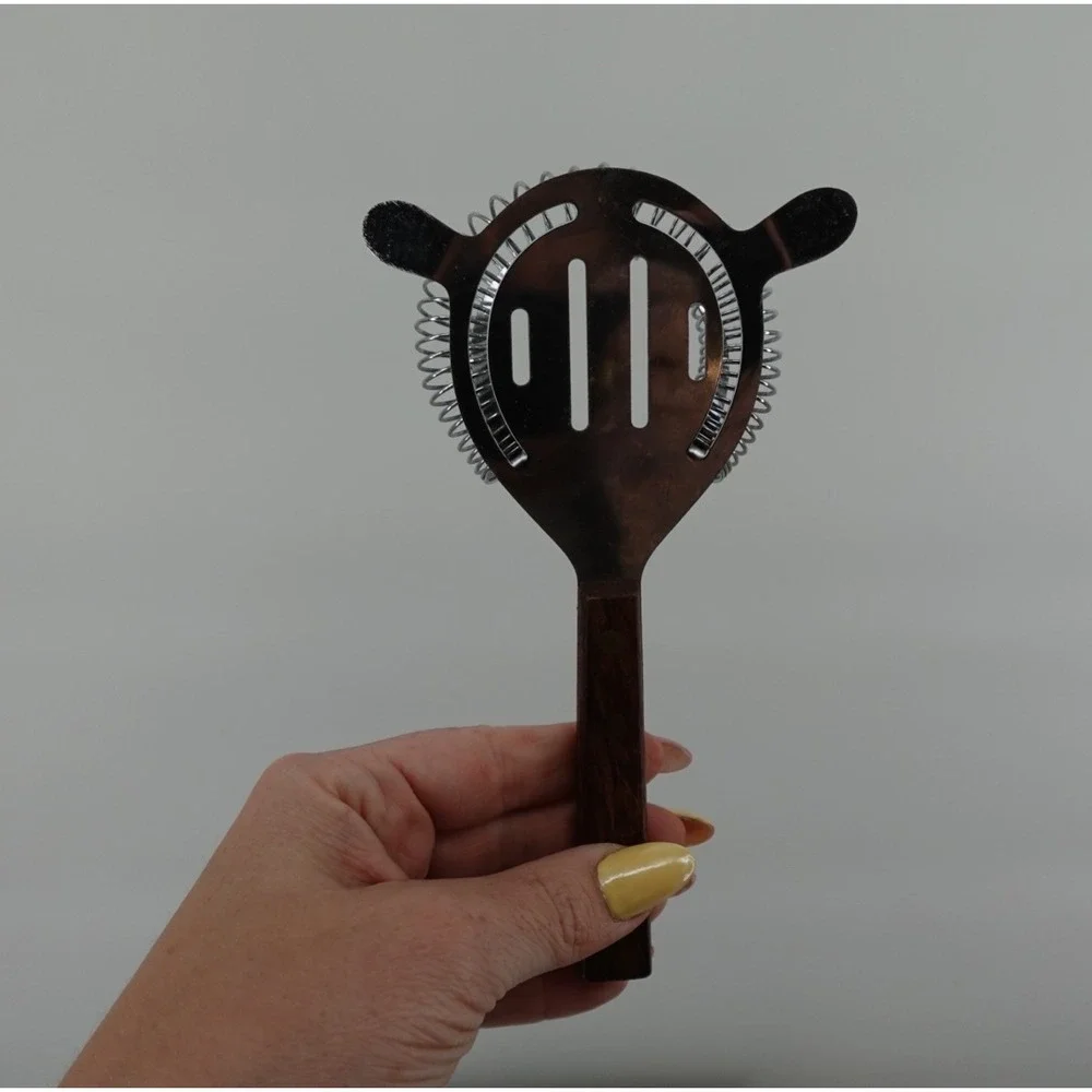 Vintage Hawthorne Cocktail Strainer Stainless Steel Wood Handle‎ Japan Barware